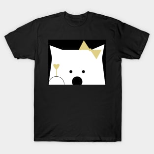 Peek-a-Boo Bear with Heart and Gold Bow T-Shirt